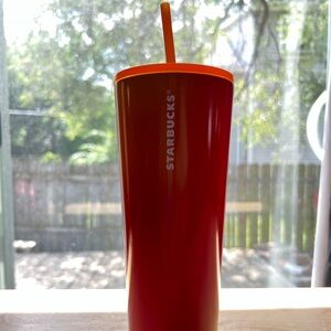 Starbucks Summer Mango Orange Pink Ombré Stainless Tumbler 24 oz